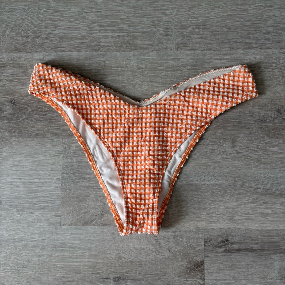 Orange seersucker Abercrombie & Fitch bikini bottoms